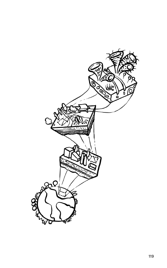 Ilustración de Stefano Cardini que abre la sección Visioning (p. 119).