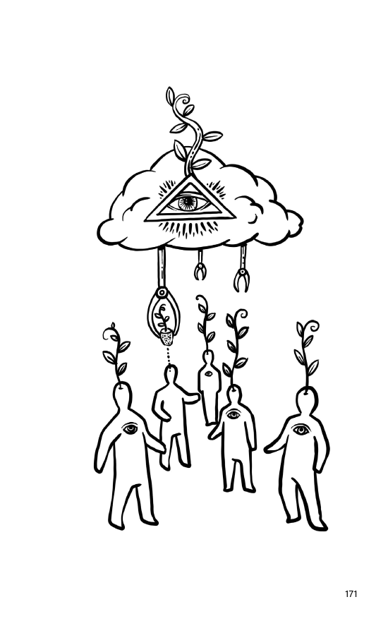 Ilustración de Stefano Cardini que abre la sección Dissemination (p. 171).